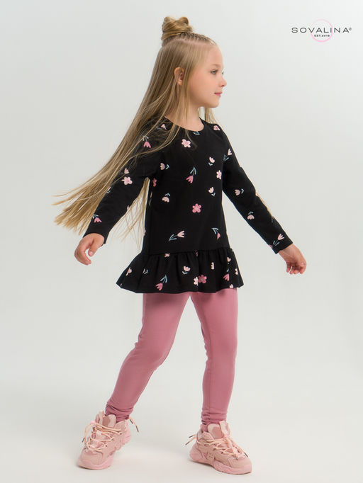 Костюм Алиса тюльпаны на черном-сухая роза - Sovalina фото 24