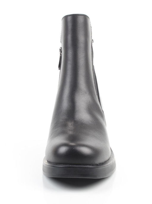 01-M43-6 BLACK Ботинки демисезонные женские (натуральная кожа, байка)