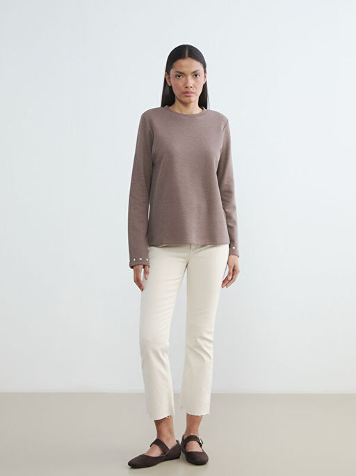 Bisiklet Yaka ?nci Detayl? Bluz