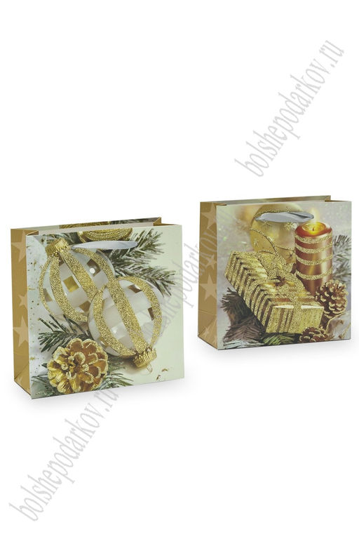 Пакет Новогодний 14,5*15*6 см (12 шт) SF-7566, микс №42 - Больше подарков фото 2