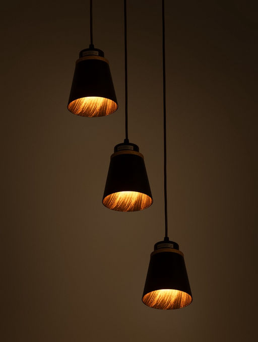 Светильник подвесной 30136/3, 3хE27, 40 Вт, чёрный