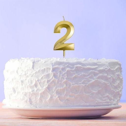 Цена за 2 шт. Свеча для торта, цифра «2», 11.5×2.3 см