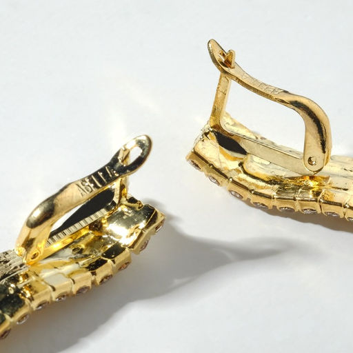 Серьги висячие Голливуд дождь, цвет золото, 11см - Queen fair фото 2