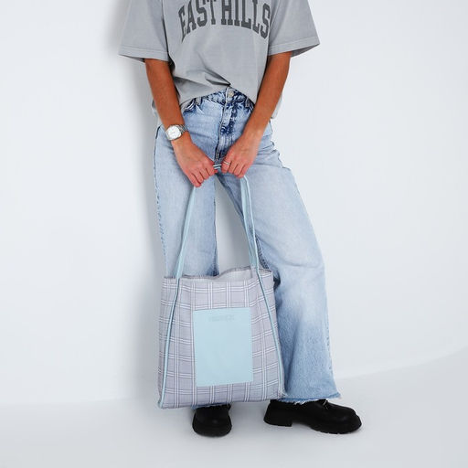 Сумка - шопер с нашивкой NAZAMOK серый, 40387 см  фото 2