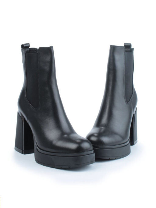 04-M3-1469 BLACK Ботильоны зимние женские (натуральная кожа, натуральный мех)