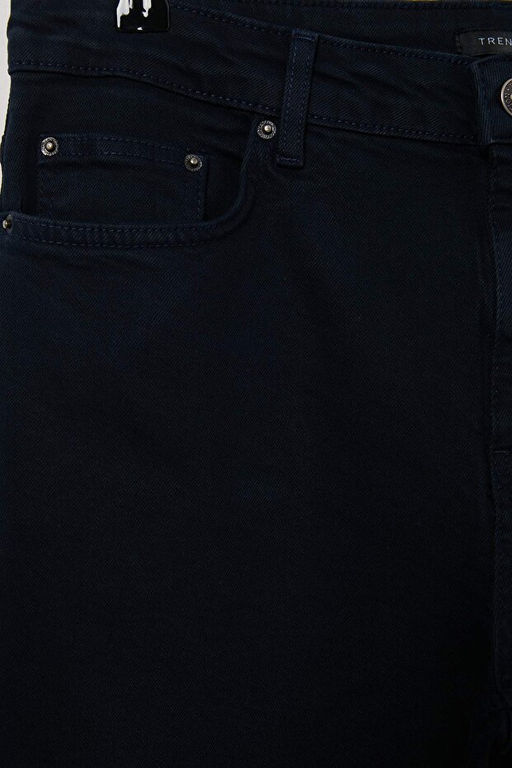 Lacivert Regular Fit Esnek Kuma_ Mevsimlik Normal Bel Erkek Dokuma Pantolon TMNAW27PL00007