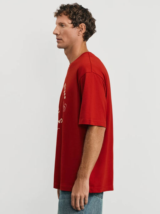 Футболка relax fit с принтом на груди / Zarina