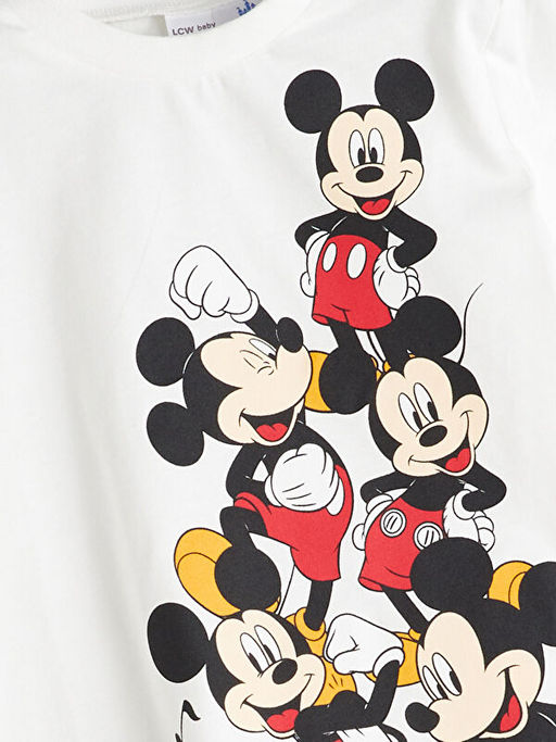 Mickey Mouse Bask?l? Erkek Bebek Pijama ?st?