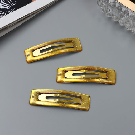 Цена за 6 шт. Заколки для волос «Хэдли», набор 3 шт., прямой, 5 см, коричневые