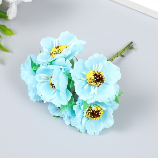 Декор для творчества «Бегония», (1 набор=1 букету), в букете 6 цветов, d=3.7 см, 10×3.5 см, МИКС