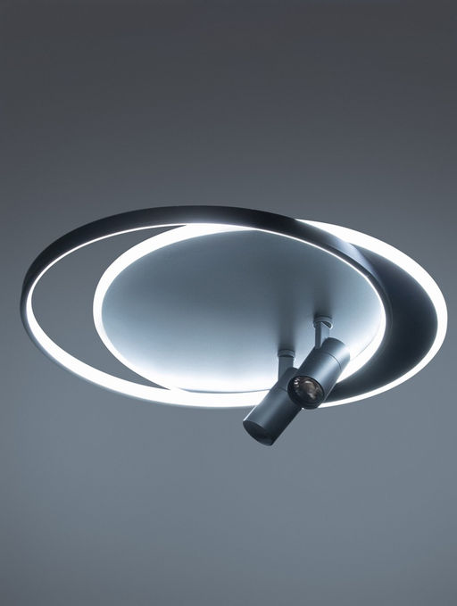 Люстра FL51393, пульт, LED, 3000-6400K, 65 Вт, 56×48×12 см, чёрная