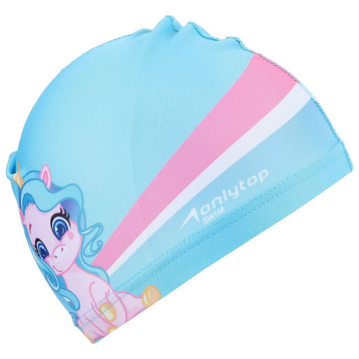 Шапочка для плавания детская ONLYTOP «Единорожка», тканевая, обхват 46-52 см