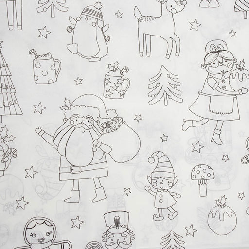 Скатерть новогодняя раскраска Доляна, детская, одноразовая, бумага, 120?180 см, белая