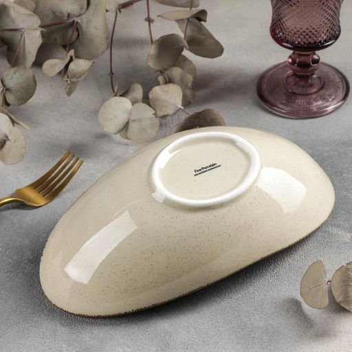 Салатник керамический «Сапфир», 25×13×8 см, цвет бежевый