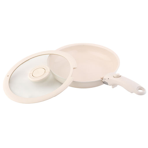 Набор посуды для приготовления со съемной ручкой smart ceramic, 7 предметов, цвета топленого молокатермо