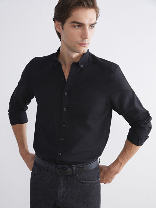 Slim Fit Uzun Kollu Oxford Erkek G?mlek