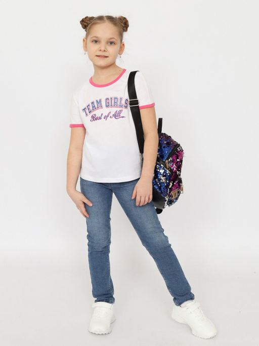 CRB wear/CSKG 63810-20-408 Футболка для девочки,белый/Ex.Cherubino  фото 4