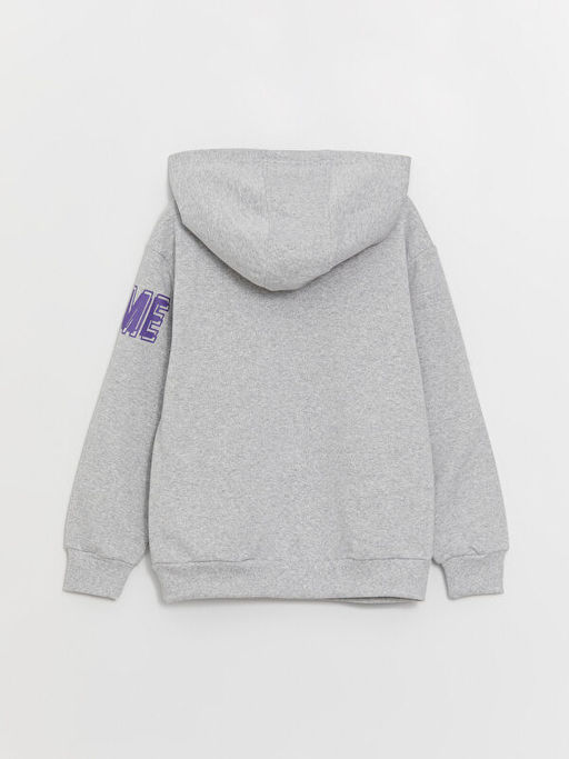 Bask?l? Uzun Kollu Erkek ?ocuk Hoodie - Waikiki фото 3