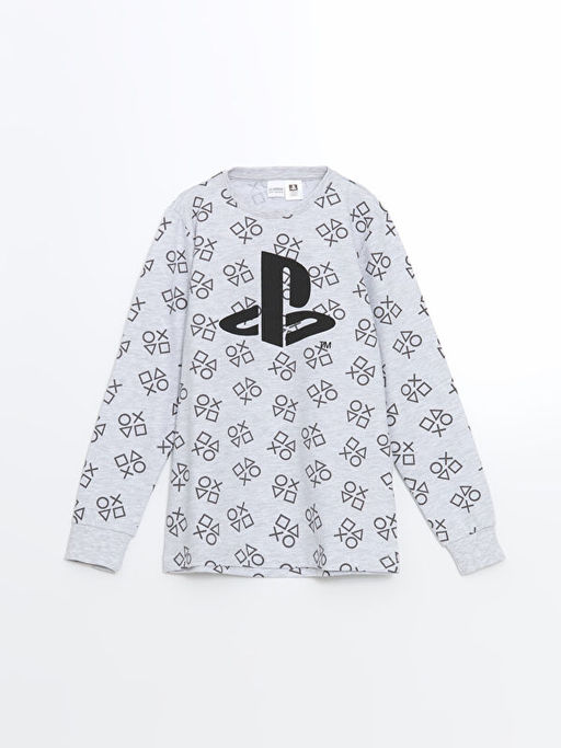 Bisiklet Yaka PlayStation Bask?l? Erkek ?ocuk Pijama Tak?m? - Waikiki фото 2