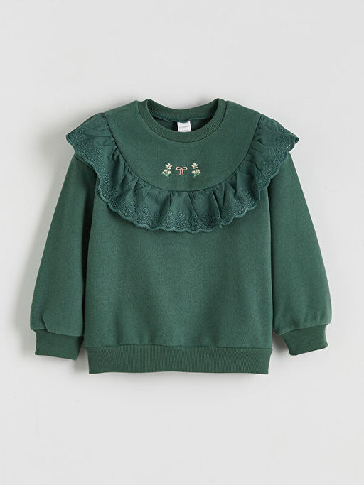 Bebe Yaka K?z ?ocuk Sweatshirt ve Tayt Pantolon