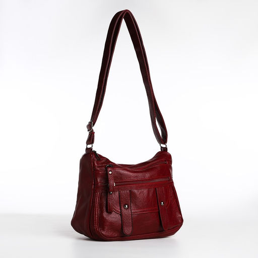 Сумка-мешок на молнии, цвет бордовый - Simaland фото 3