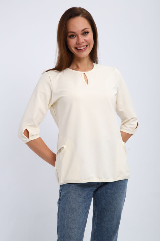 Кофта женская из футера 2-н Анфиса молочный
