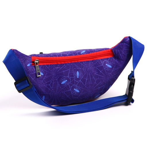 Сумка поясная детская для мальчика, два кармана, 25×6×13 см, Человек-паук