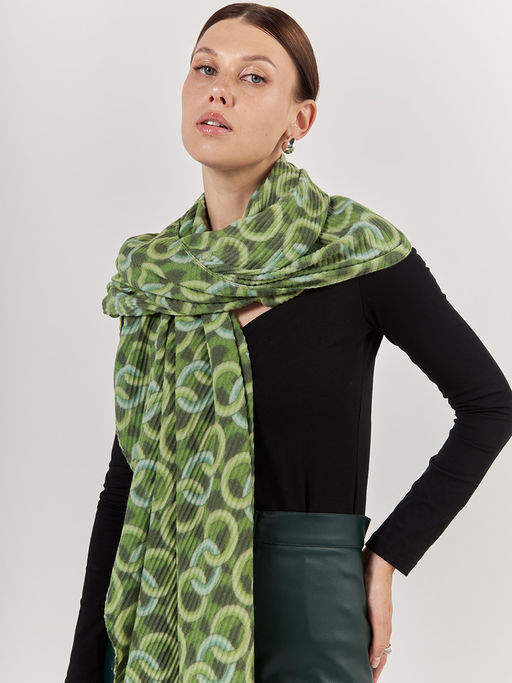 Большой, мягкий, тонкий и очень нежный двусторонний палантин с рисунком. - Tantino фото 6