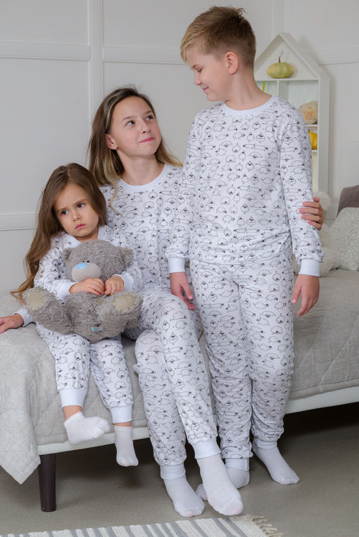 Пижама детская из кулирки пенье на манжетах Дрёма овечки - Амадэль фото 28