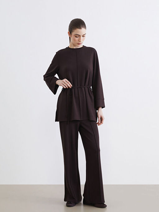 Bisiklet Yaka Ku?akl? Kad?n Sweatshirt Tunik