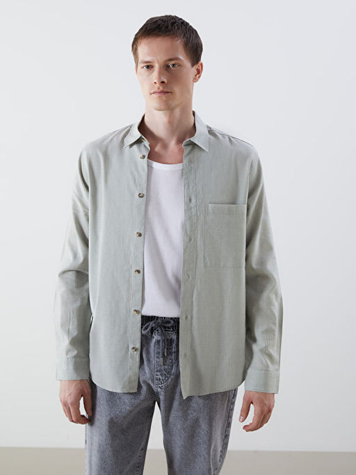 Regular Fit Uzun Kollu Erkek Jean G?mlek