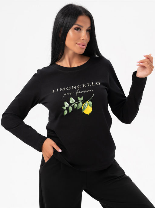 Лонгслив Лимон женский черный - София фото 12