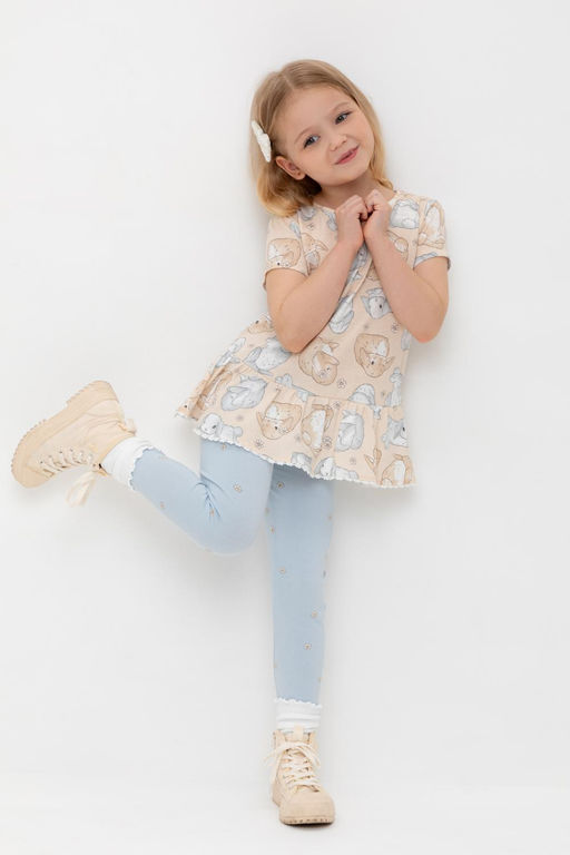 Crockid _ КР 302745-1/песчаный,зайчики и ромашки к563 блузка (туника) для дев  фото 3