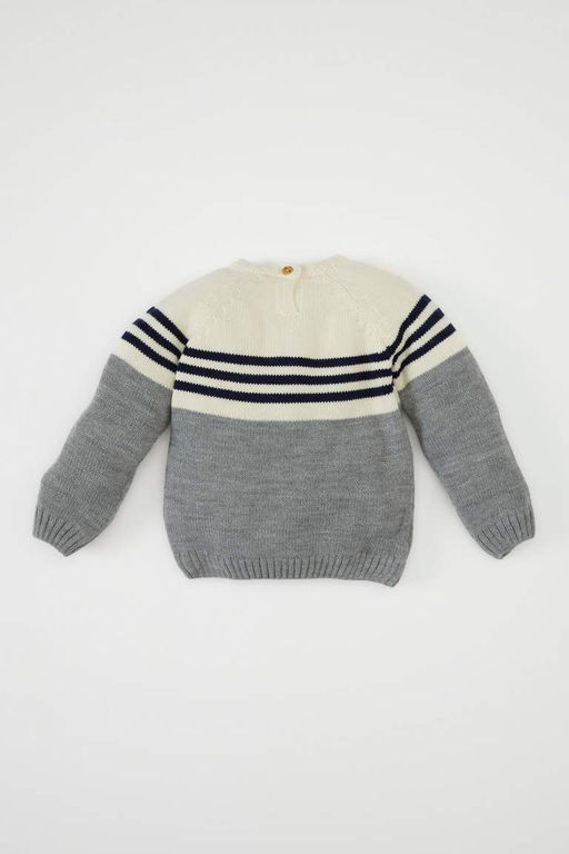 Полосатый свитер для маленьких мальчиков - Defacto фото 5