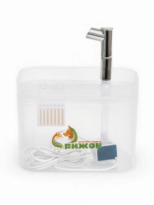 Фонтан для кошек и собак «Пижон», 1.5 л, 16.5×13×12 см, евророзетка, прозрачный