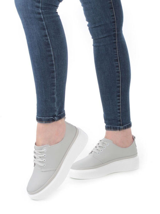 05-PDF88-2 GRAY Кроссовки женские (натуральная кожа)