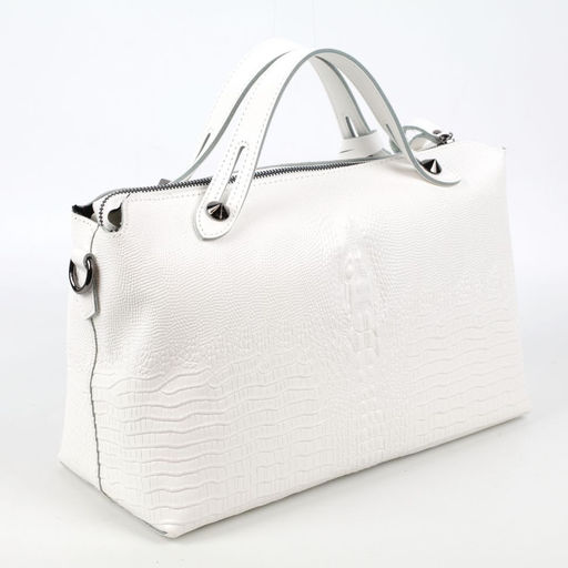 Женская кожаная сумка с ручками под крокодила 0169-3 - Cidirro фото 3