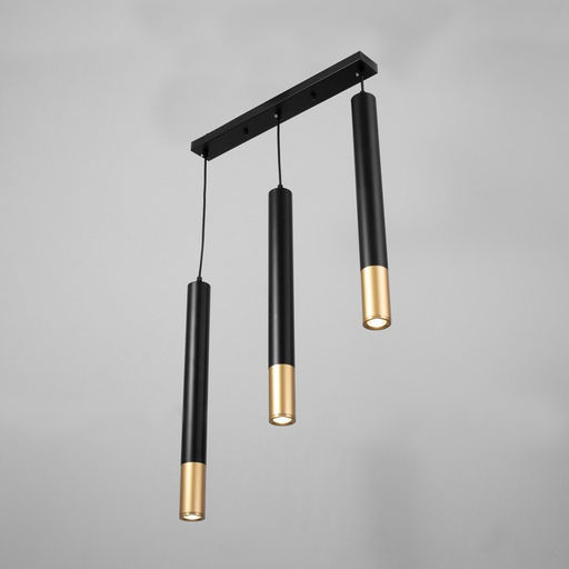 Светильник BayerLux подвесной «Герона» 3хLED 9 Вт 4000К черный золото 50×5×50-200 см