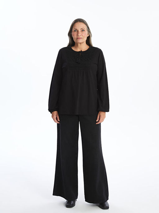 Ba?lamal? Yaka Nak??l? Kad?n Bluz