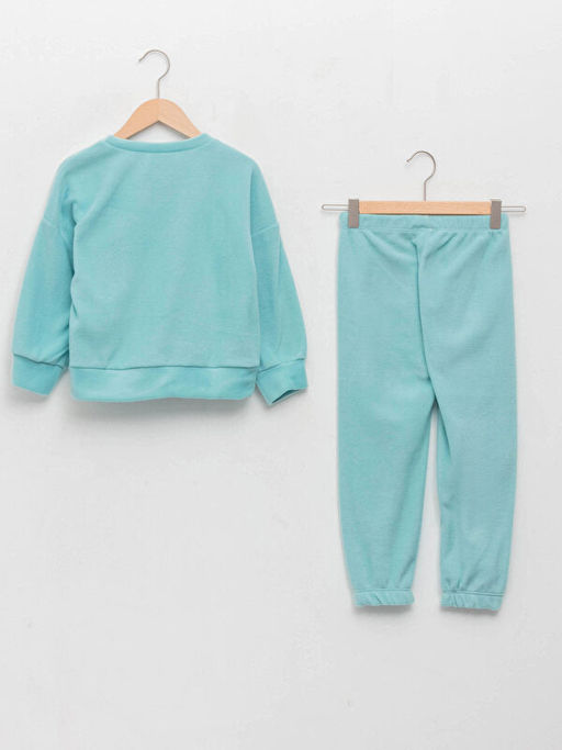 Bisiklet Yaka Basic Uzun Kollu Polar K?z ?ocuk Pijama Tak?m? - Waikiki фото 2