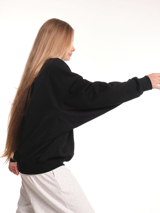 Толстовка оверсайз для девочки 22-2017 черный - Mini maxi фото 4