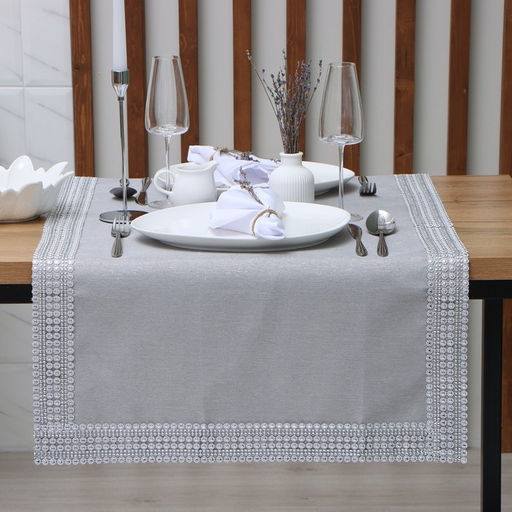 Дорожка Этель со стразами, 118×60 ±5 см, цвет серый, п/э