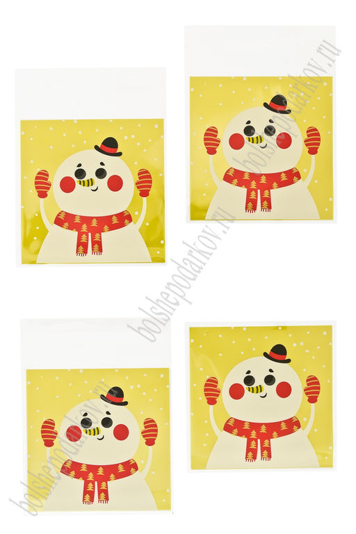 Пакеты фасовочные с рисунком Новогодний 10*10 см +3 см (100 шт) SF-7706, №4