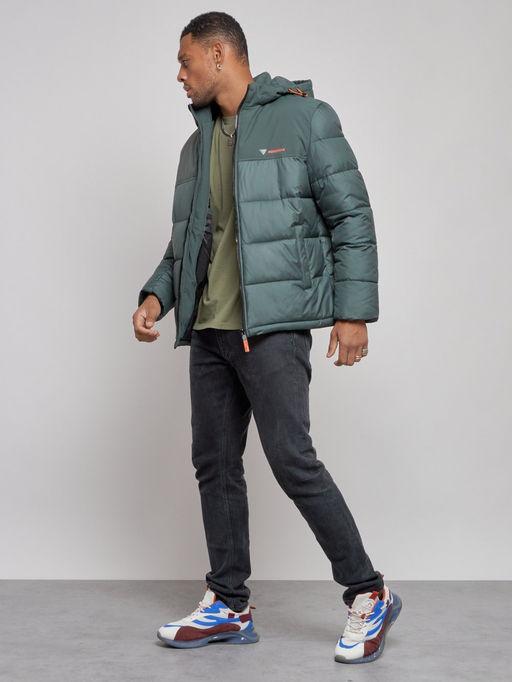 Куртка мужская зимняя с капюшоном спортивная великан цвета хаки 8377Kh - Wonderrman фото 3
