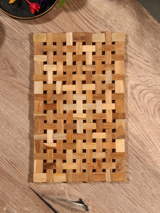 Коврик из тикового дерева, 30×20×0.7 см