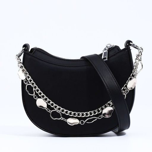 Сумка-багет на молнии, цвет чёрный - Simaland фото 2