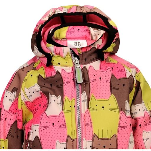 Софтшелл комбинезон детский Glen (весна-осень), 04 Розовый (принт коты)