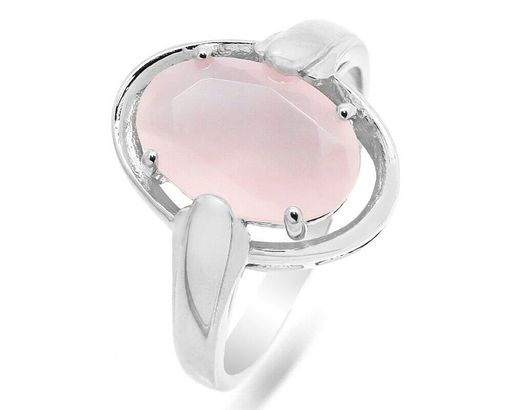 Кольцо из серебра розовый кварц, МЦВА31