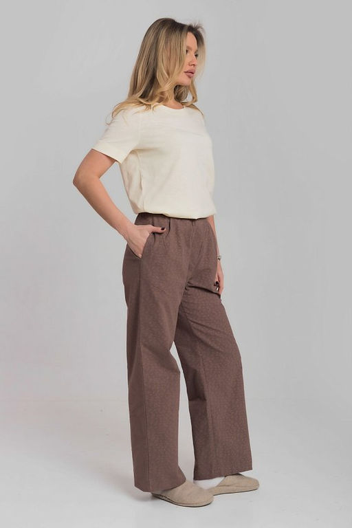 Брюки свободного кроя М325264кг какао/горчица - Елена фото 3