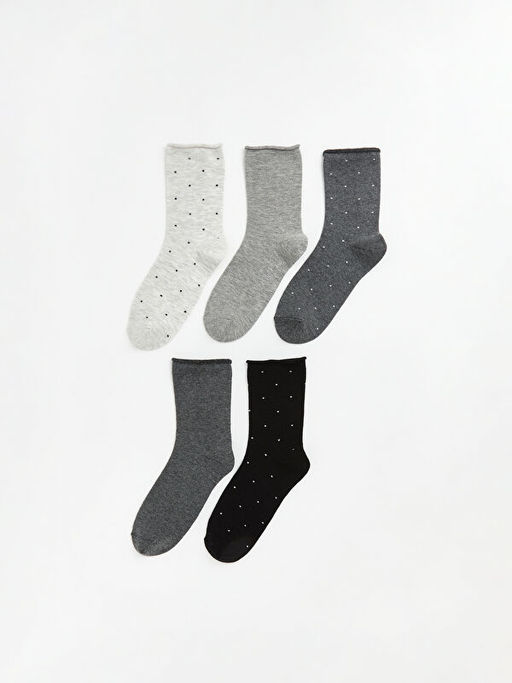 Puantiyeli Kad?n Soket ?orap 5li